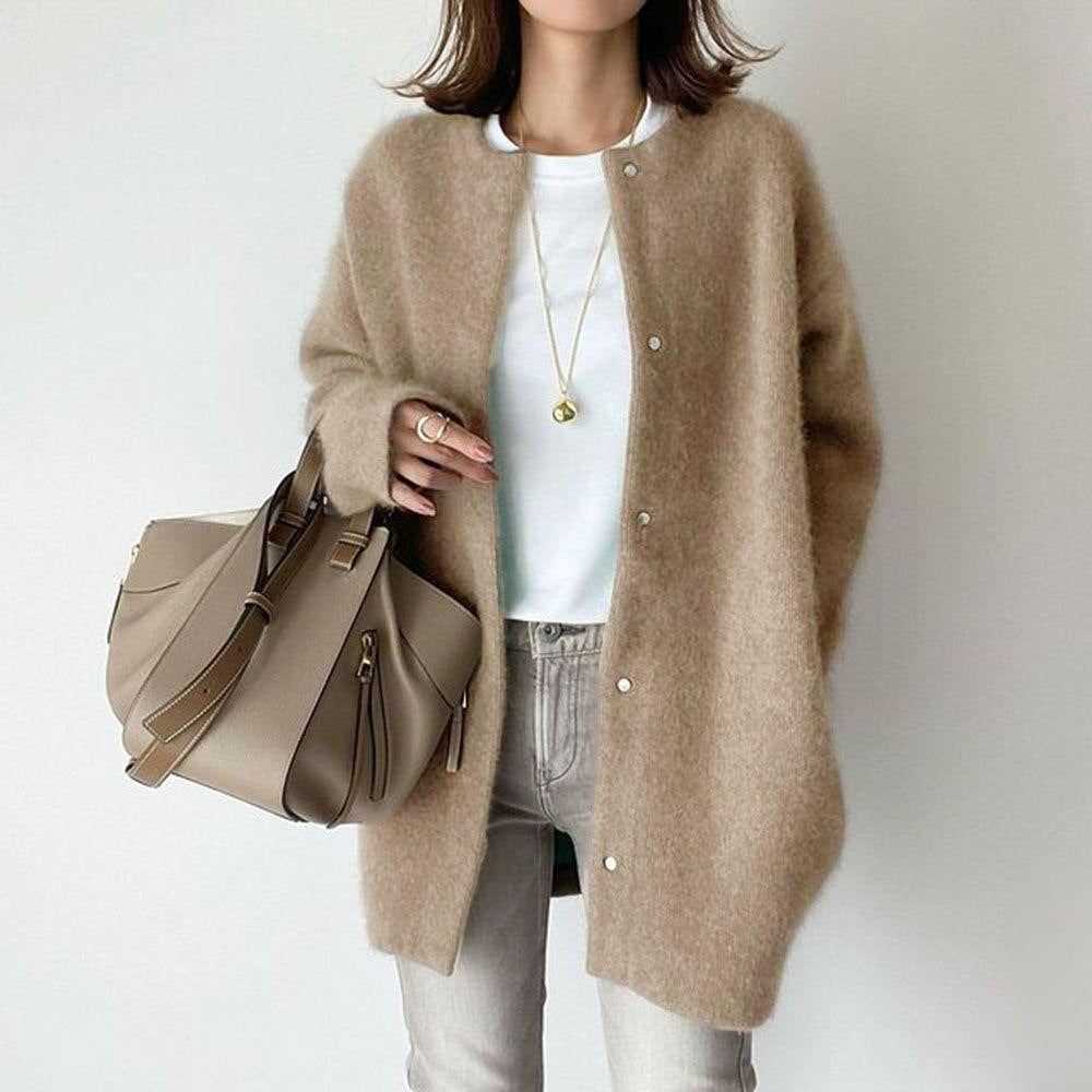 Ins Single Breasted Cardigans Solid Color Knitted Jacket Spring Clothing