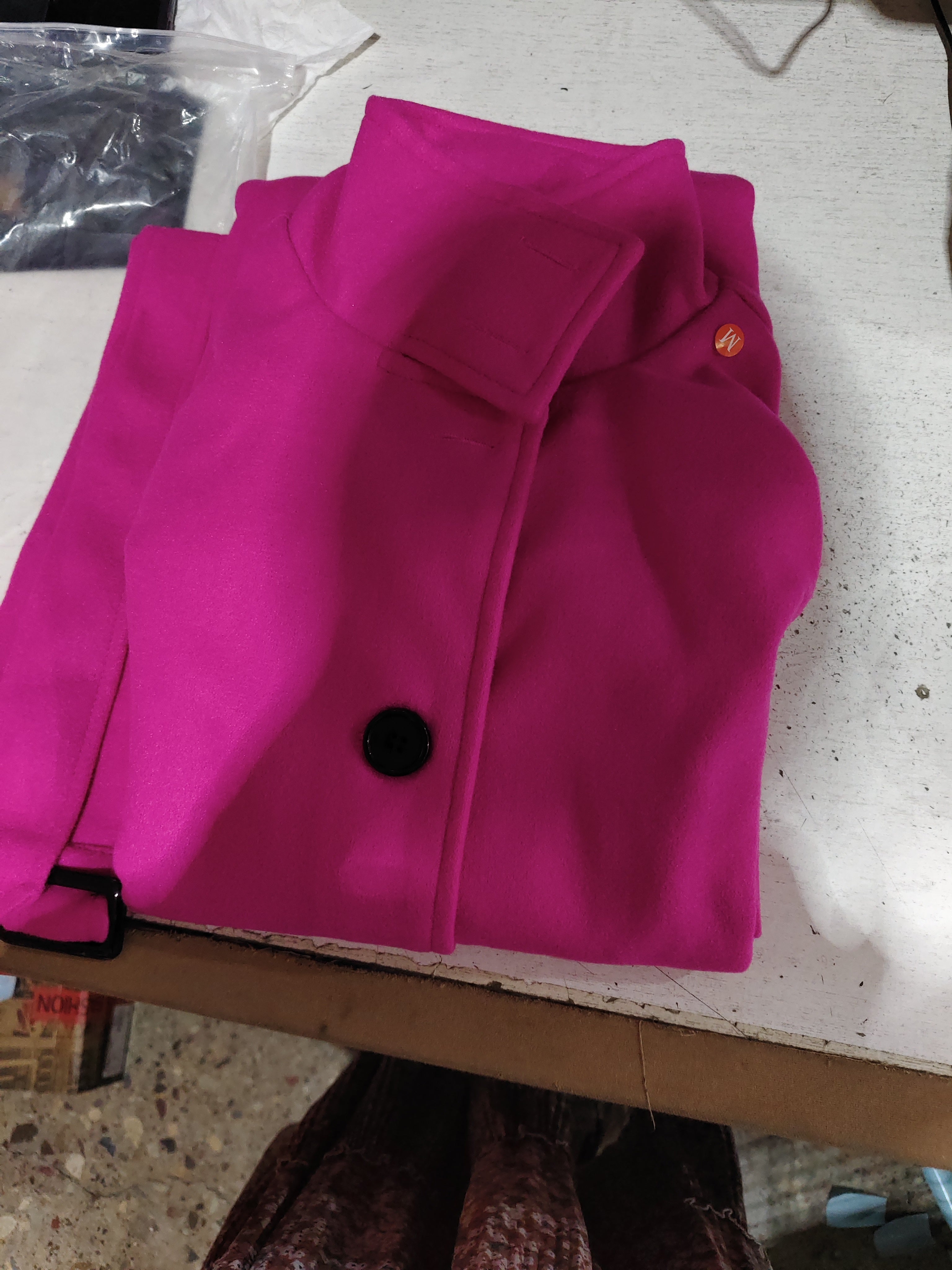 Woolen Coat Slim Fit Cardigan Large Coat Long Sleeve Single Breasted Stand Collar Woolen Coat