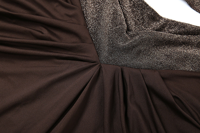Cropped Halter Top And Pleated Bodycon Maxi Skirt Set