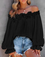 Early Spring Hot Selling Elegant Style Casual Off Shoulder Long Sleeved Shirt For Women