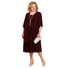 Chiffon Plus Size Mom Beach Dress