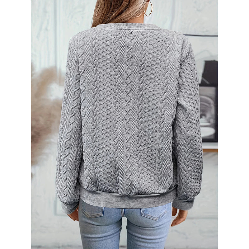 Textured Half Zip Pullover Tops Casual Long Sleeve Crewneck Sweatshirts