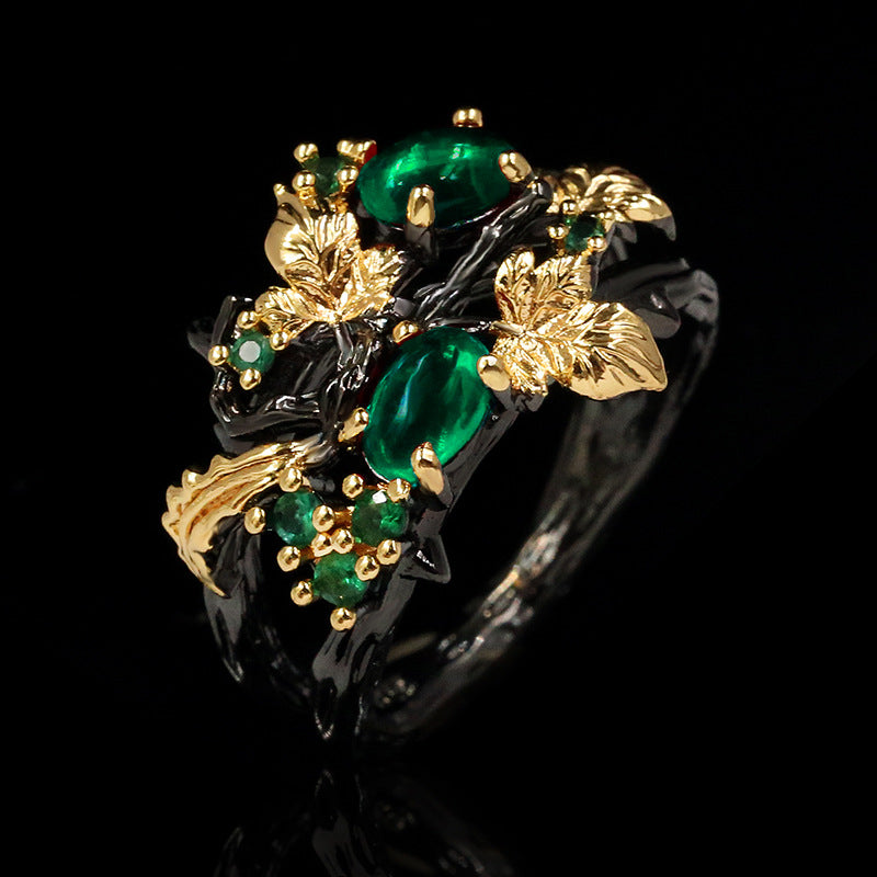 Trendy Colorful Flower Angel Two-Tone Ring For Cross-Border Jewelry