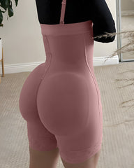 Front Zipper Abdomen Shaping Body Shaper with Straps