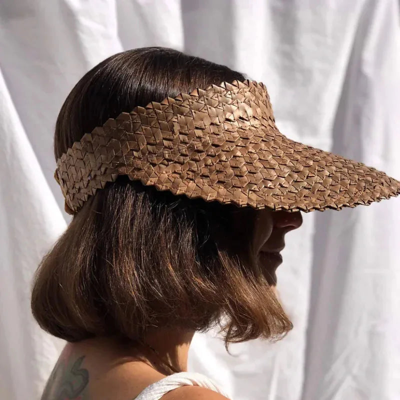 Tess Straw Sun Visor Hat