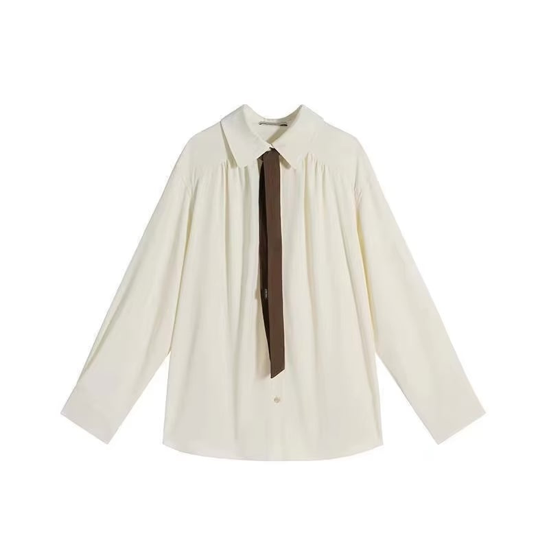 Adily Casual Tie Shirt Blouse