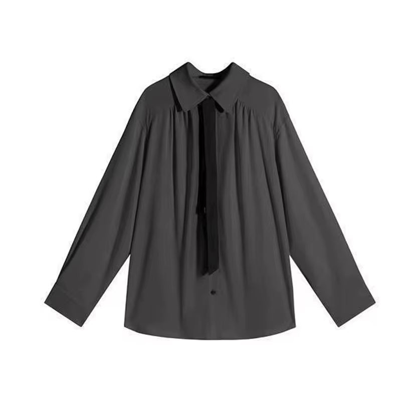 Adily Casual Tie Shirt Blouse