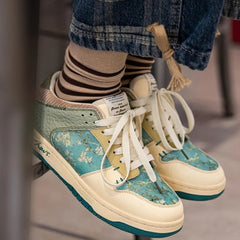Andrew Oil Paints Cherry Blossoms Print Unisex Sneakers