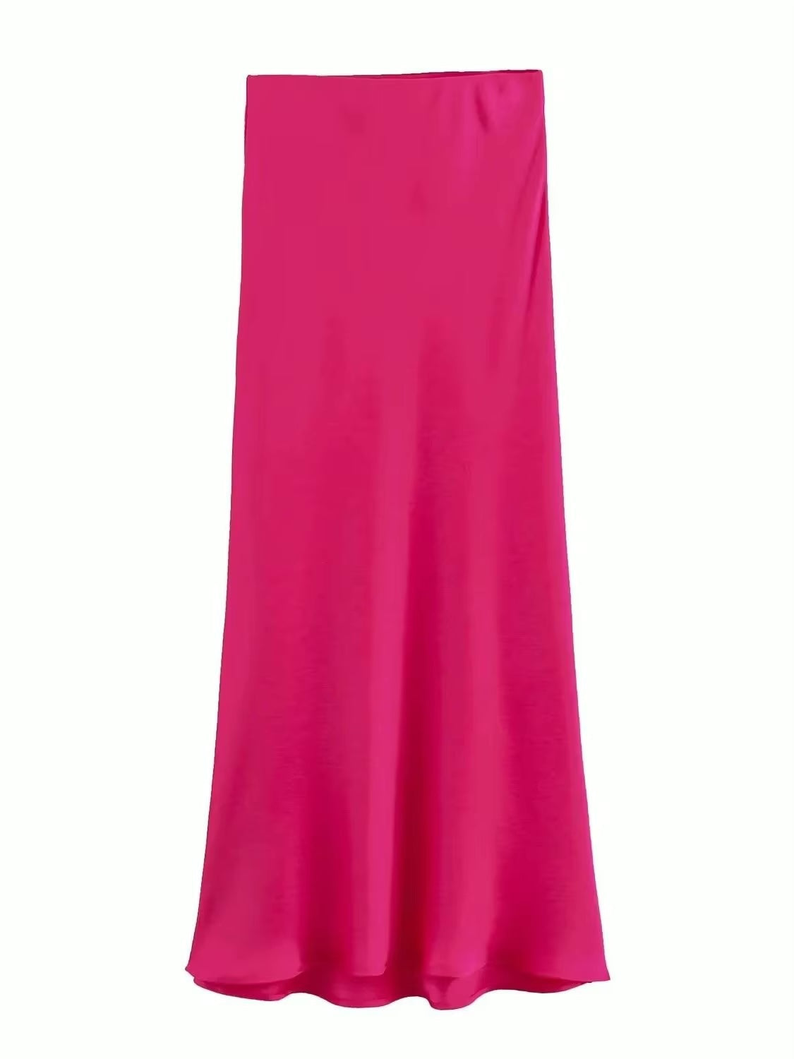 Anna Elegant Basic Maxi Satin Skirts