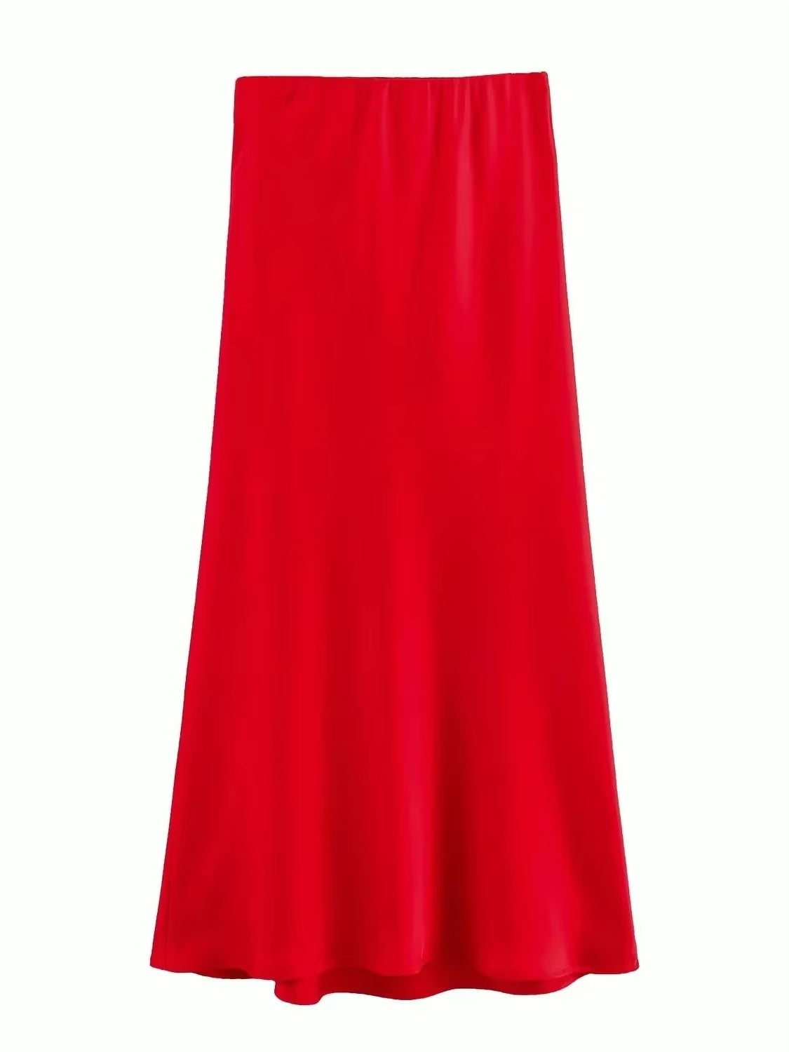 Anna Elegant Basic Maxi Satin Skirts
