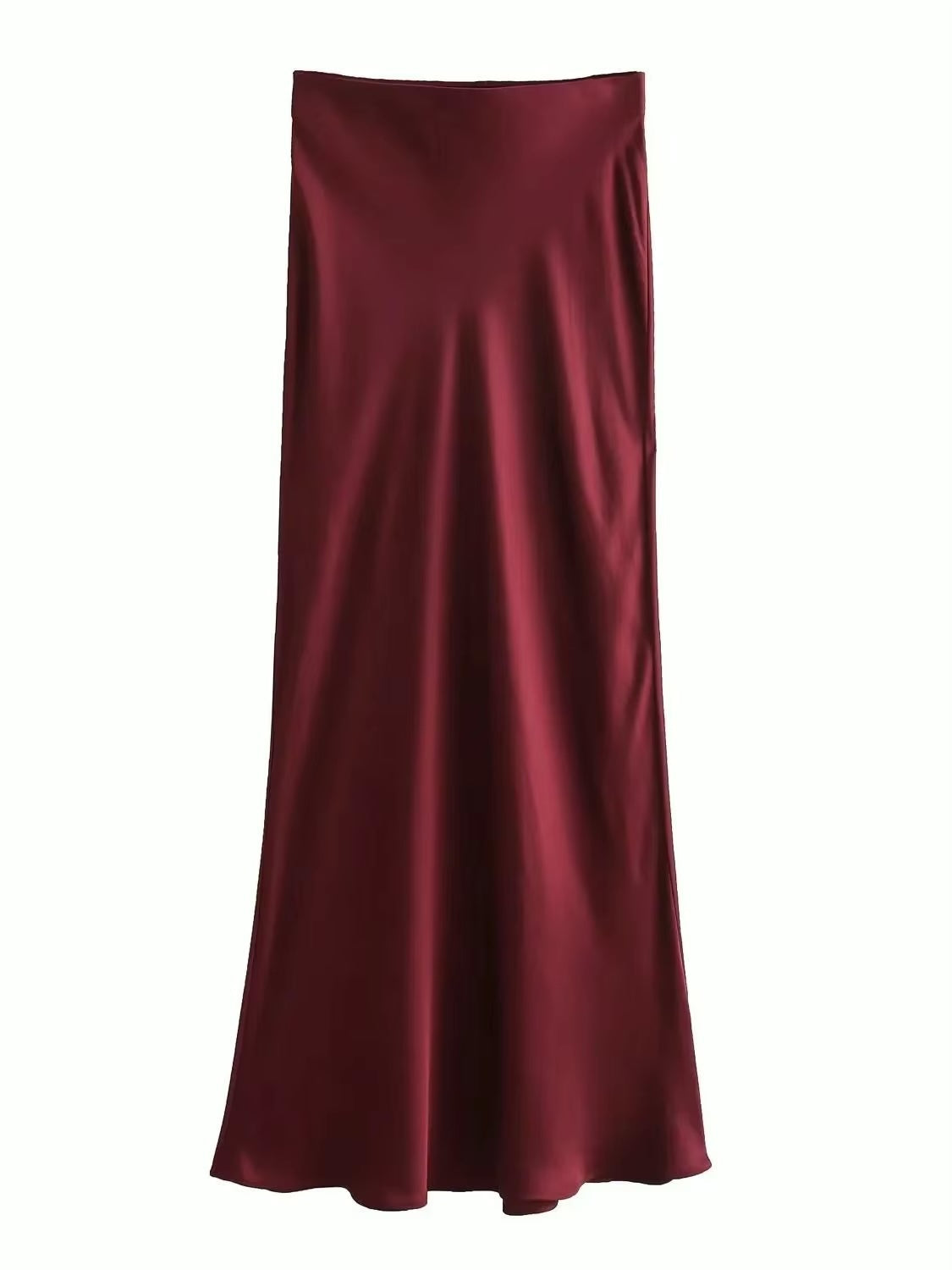Anna Elegant Basic Maxi Satin Skirts