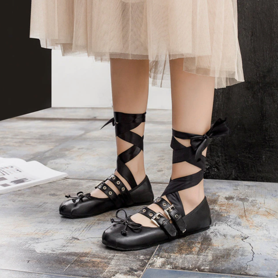 Aurelia Buckle Strap Ballet Flats