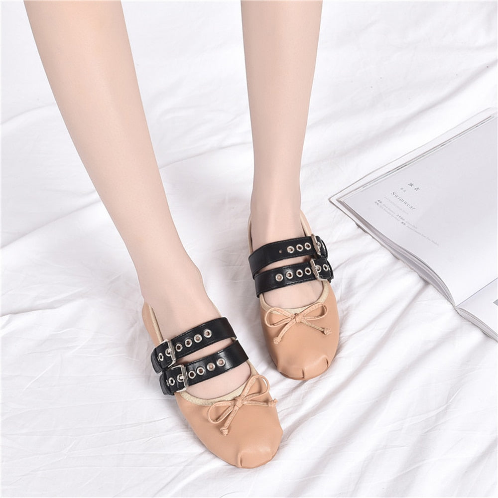 Aurelia Buckle Strap Ballet Flats