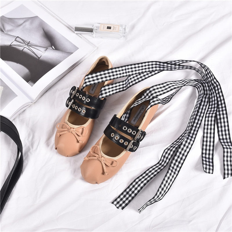 Aurelia Buckle Strap Ballet Flats