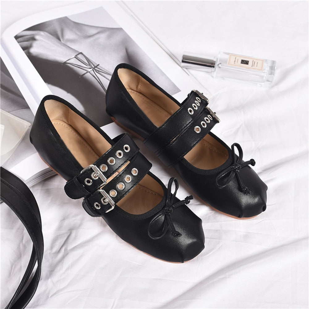 Aurelia Buckle Strap Ballet Flats