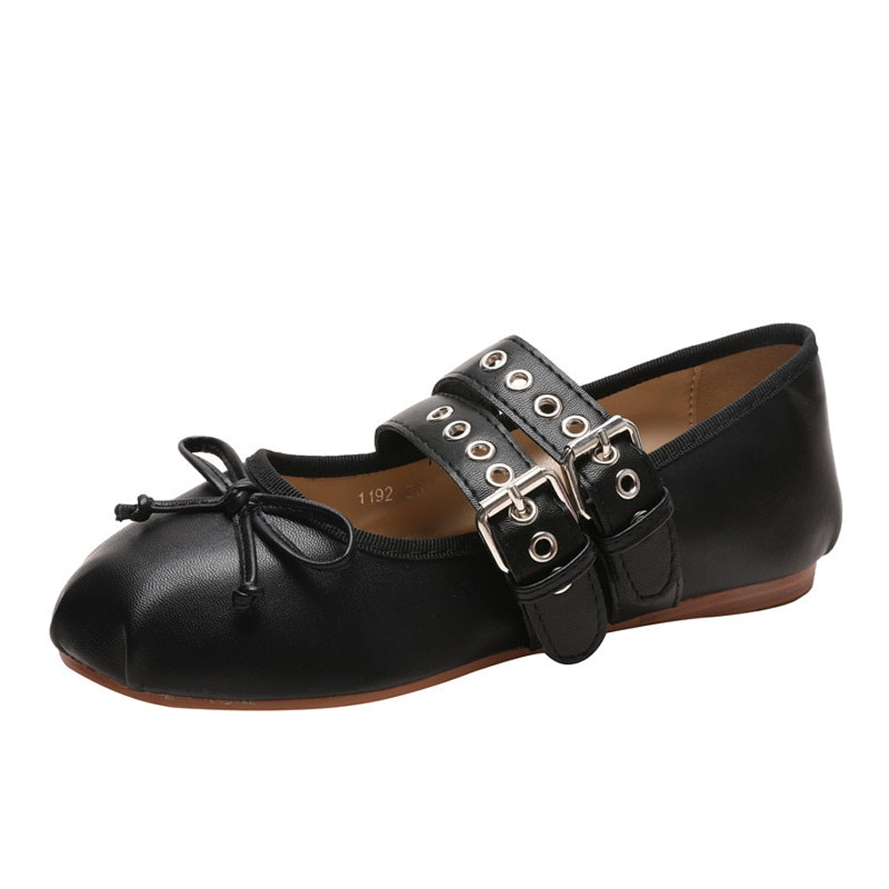 Aurelia Buckle Strap Ballet Flats