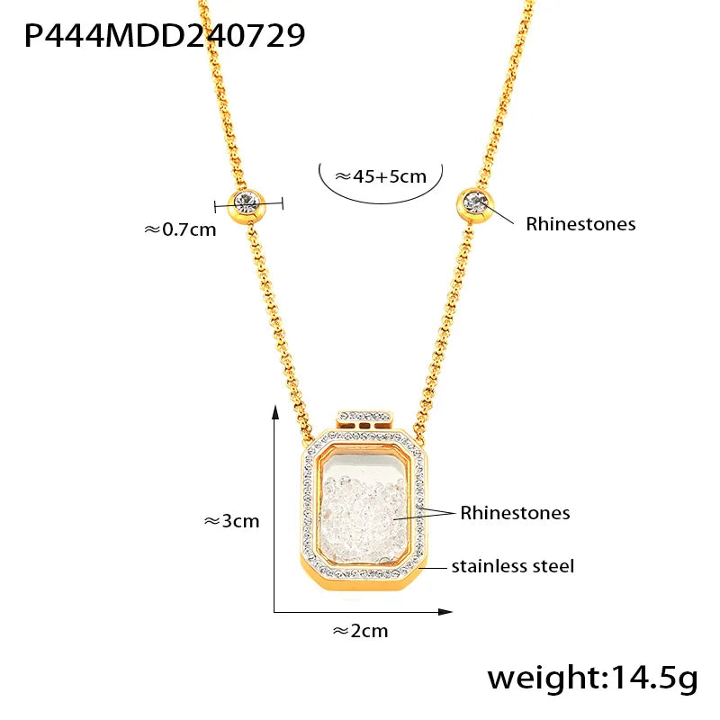 Aurelia Floating Crystal Perfume Bottle Necklace
