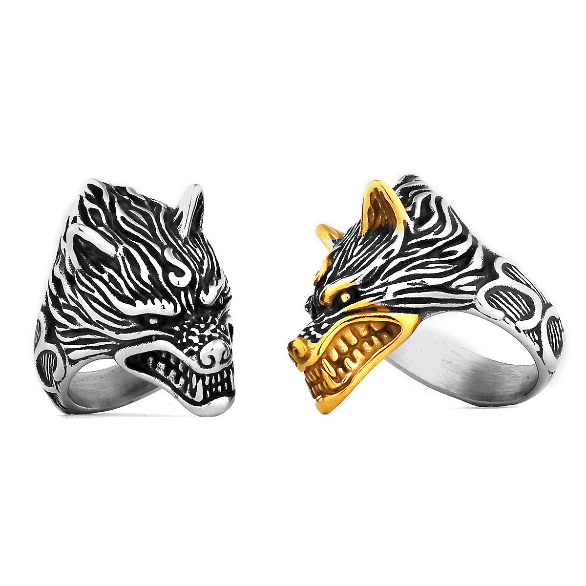 Barking Wolf Head Ring