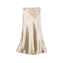 Bella Textured Satin Midi Skirt - Gold S/M (US XS/S) - SALE