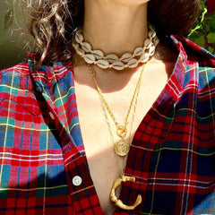 Big Metal Bamboo Alphabet Necklaces