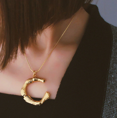 Big Metal Bamboo Alphabet Necklaces