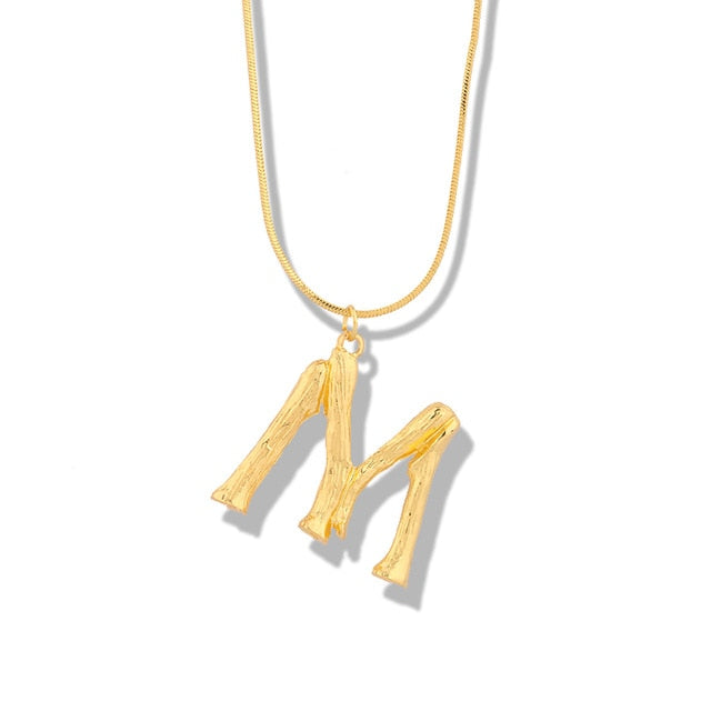 Big Metal Bamboo Alphabet Necklaces