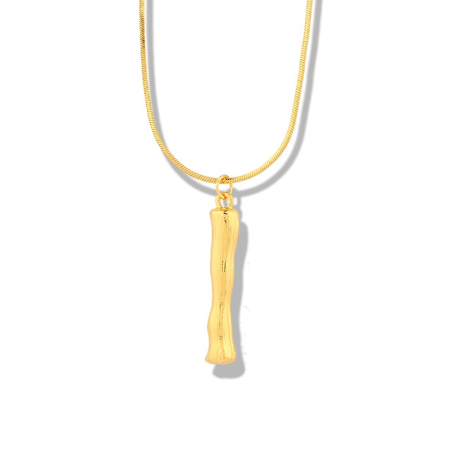 Big Metal Bamboo Alphabet Necklaces
