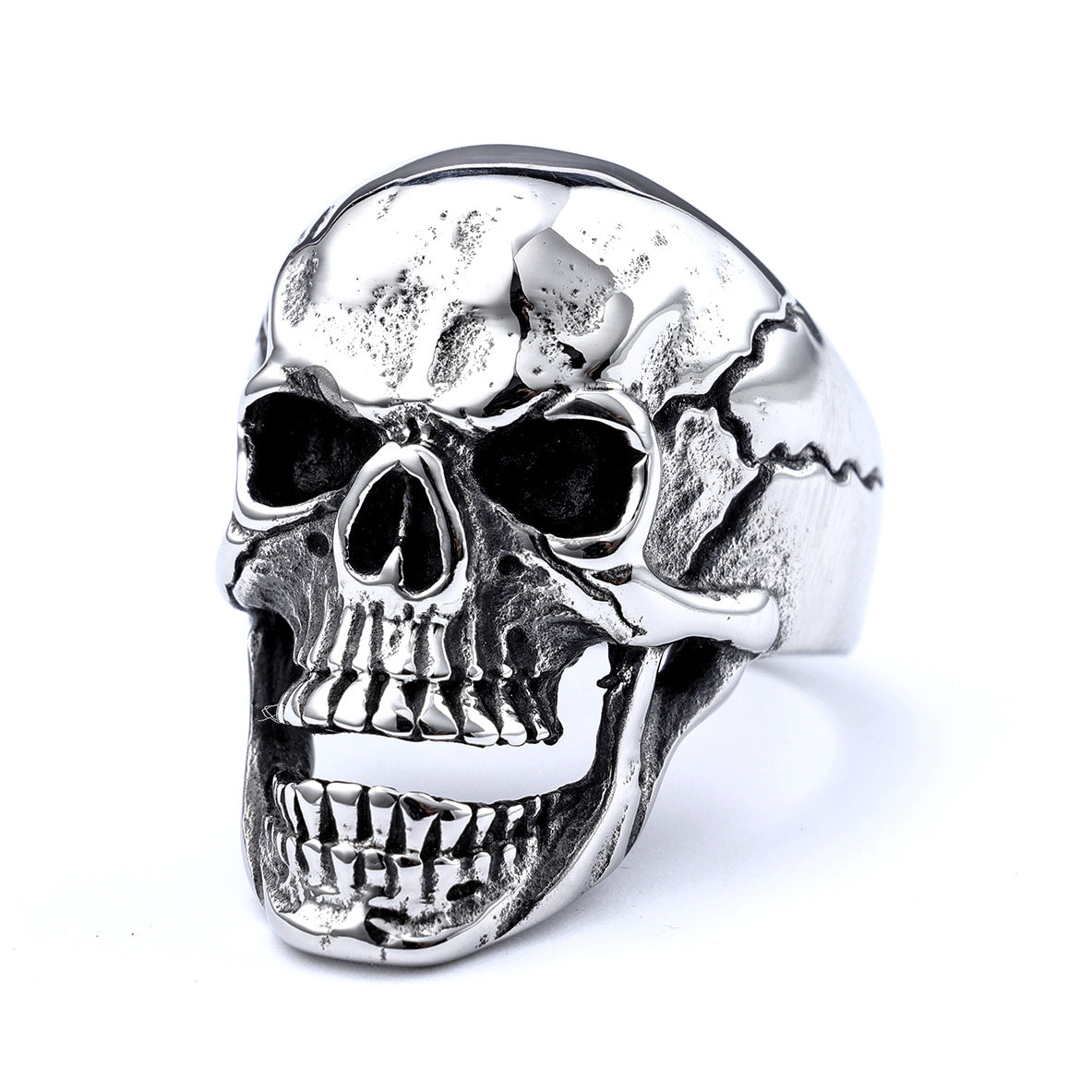 UNISEX Biker Skull-Motif Punk Ring