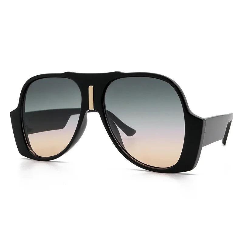 Edith Vintage Oval Aviator Sunglasses