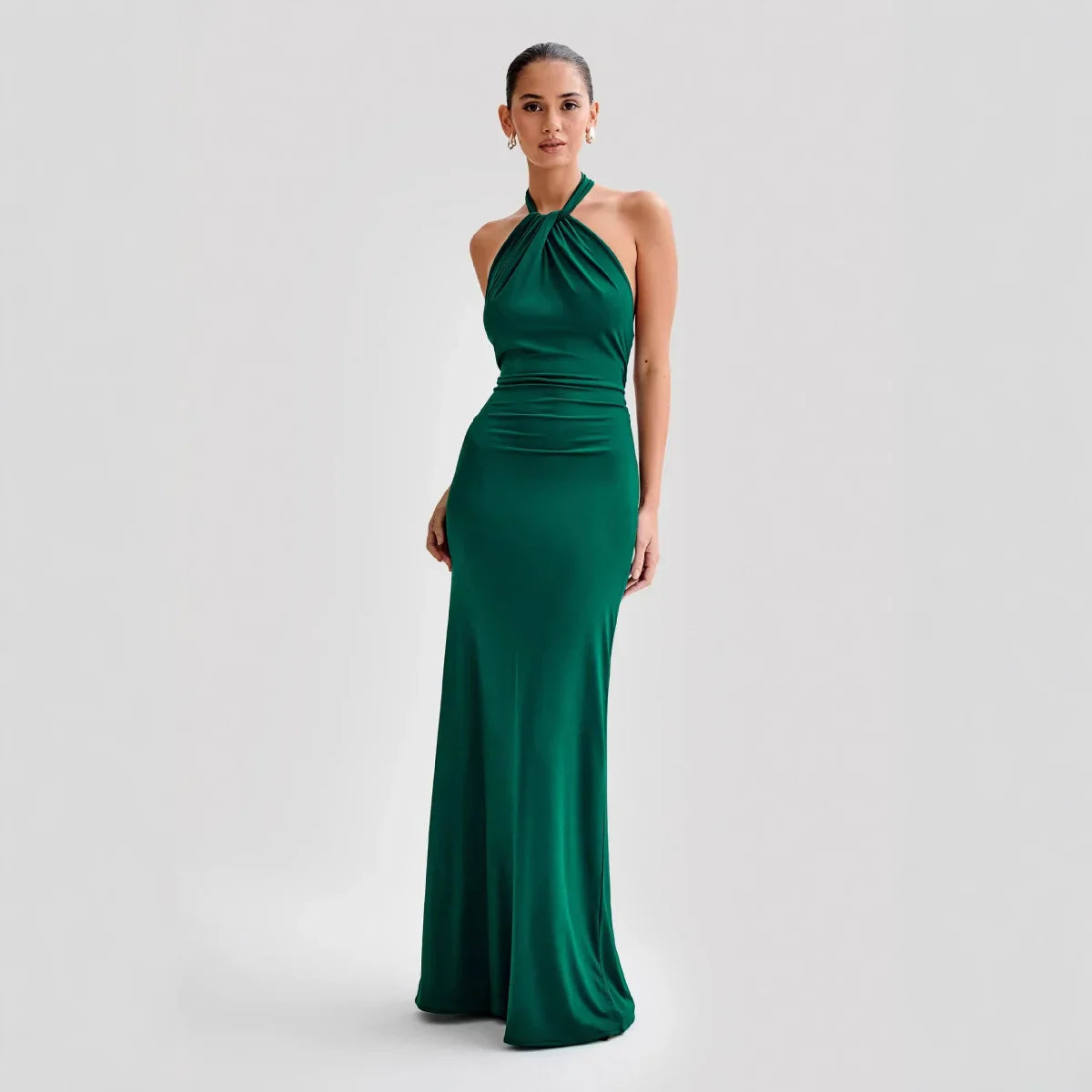 Bianca Backless Halter Maxi Cocktail Dress