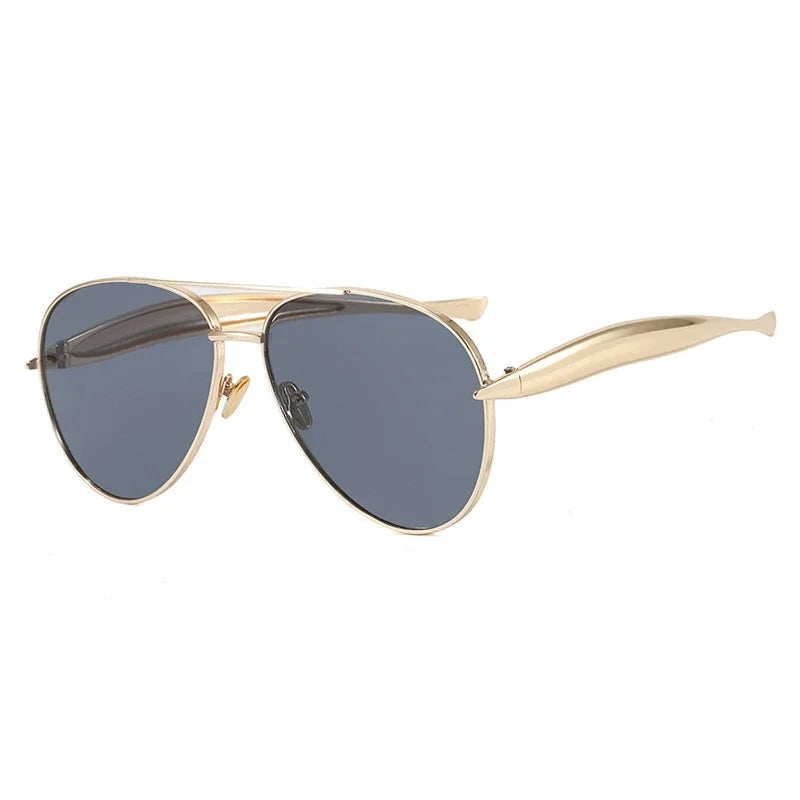Brixton Metallic Temple Aviator Sunglasses