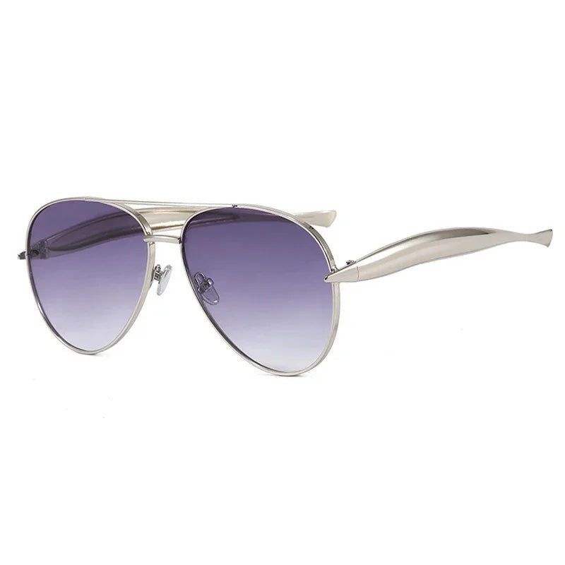 Brixton Metallic Temple Aviator Sunglasses