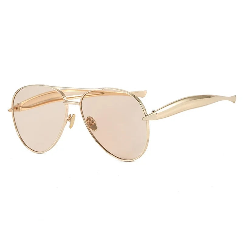 Brixton Metallic Temple Aviator Sunglasses
