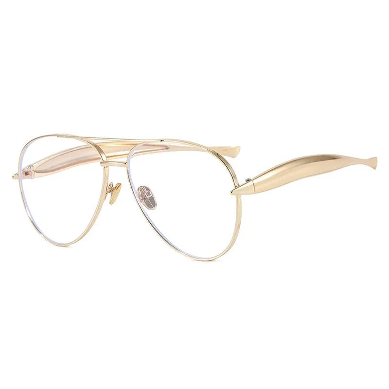 Brixton Metallic Temple Aviator Sunglasses
