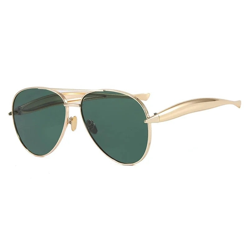 Brixton Metallic Temple Aviator Sunglasses
