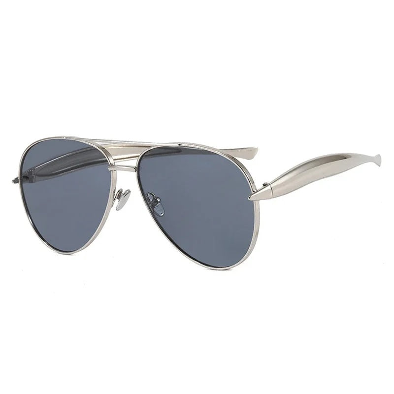 Brixton Metallic Temple Aviator Sunglasses