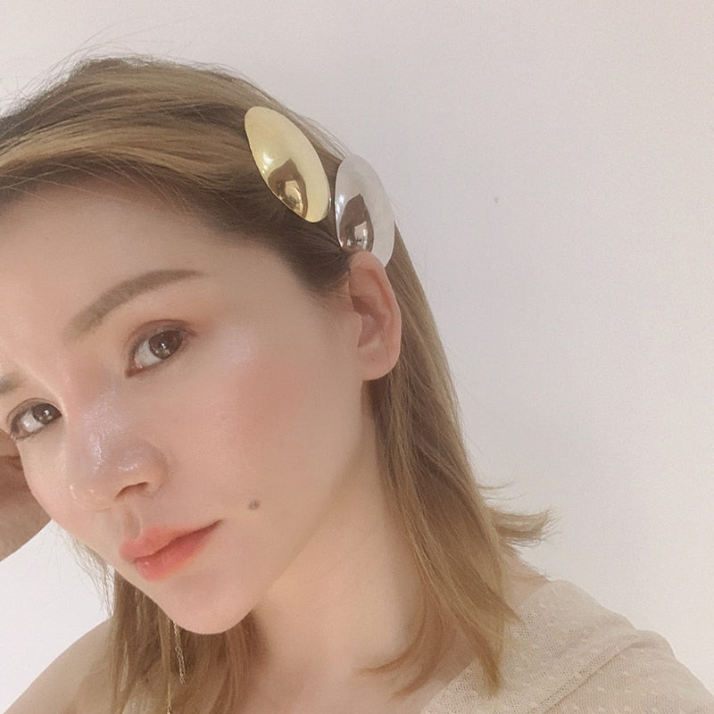 Bubble Barrette Hair Clips - Gold or Silver
