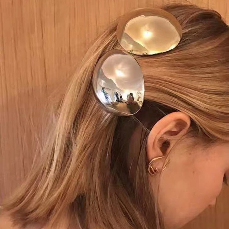 Bubble Barrette Hair Clips - Gold or Silver