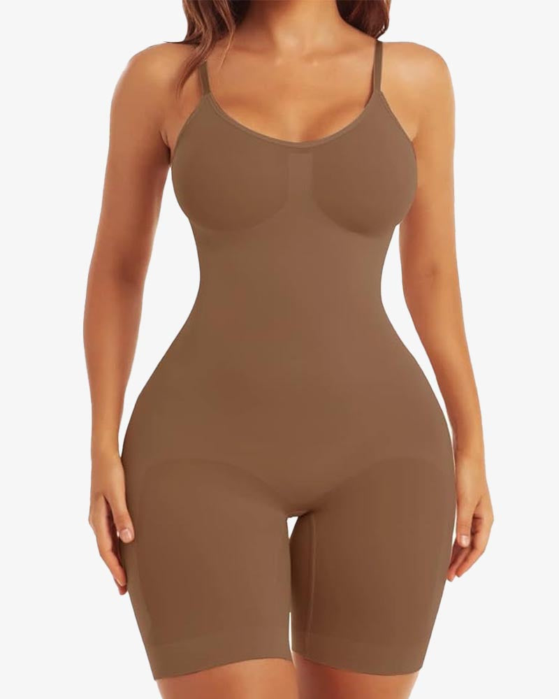 High Elastic Adjustable Strap Bodysuit Tummy Control Thigh Seamless Sculpting Underwear Slimming Bodyshaper