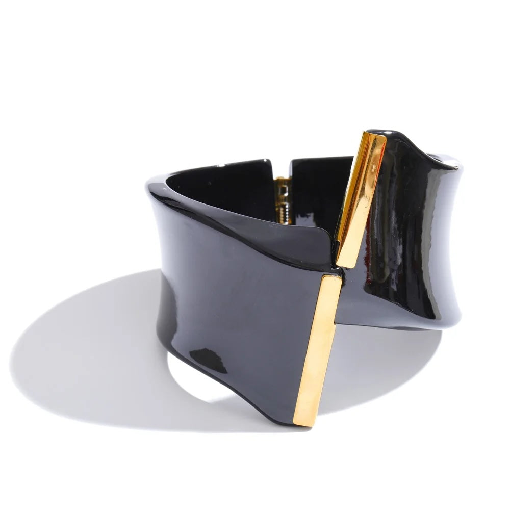 Cara Resin Twist-Fold Statement Bangle