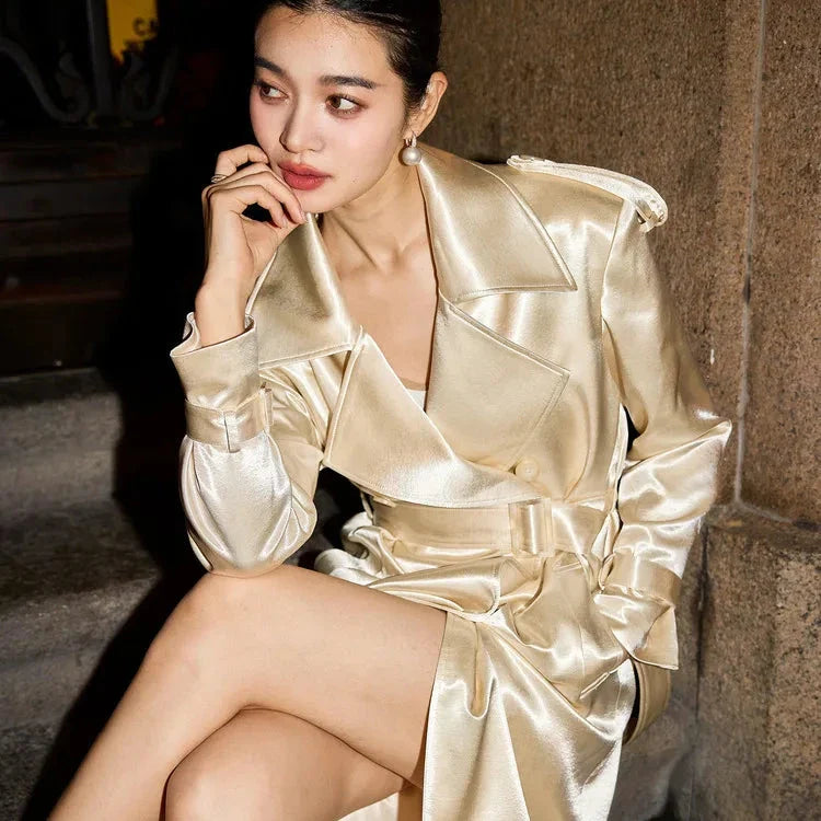 Caroline Satin Trench Coat