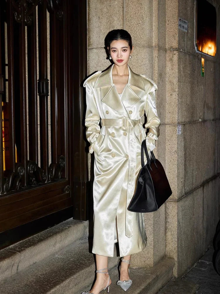 Caroline Satin Trench Coat