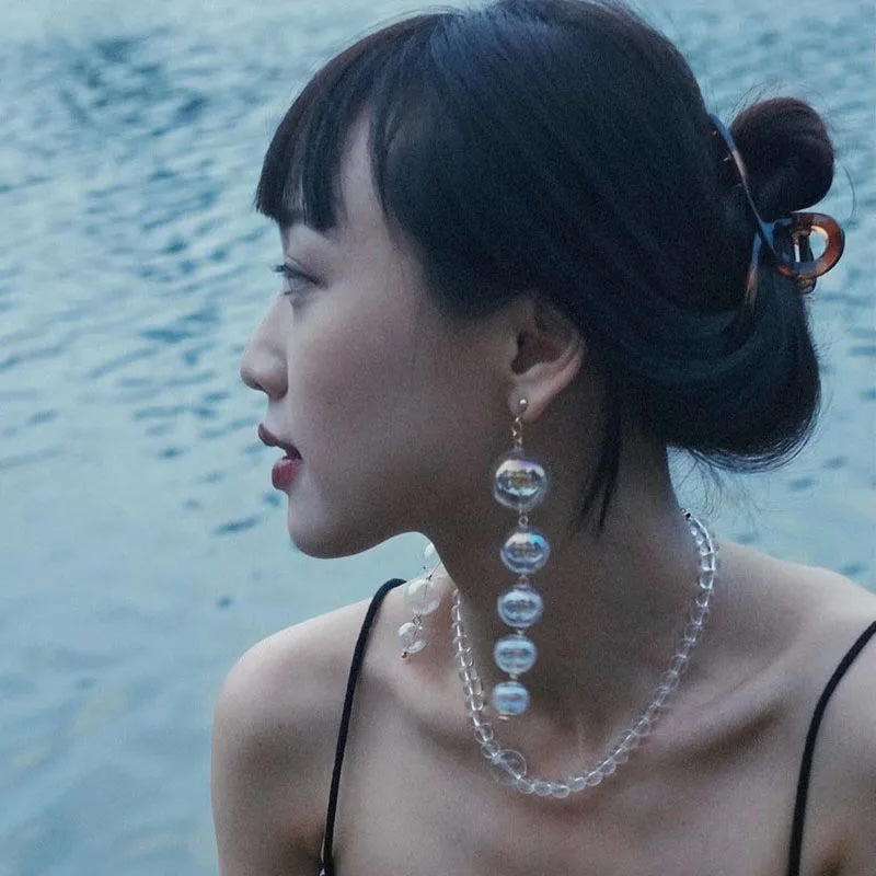 Casey Iridescent Glass Drop Earrings
