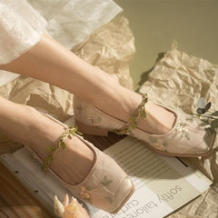 Cecilia Embroidery Tulle Ballet Flats (39/US 7.5) - SALE