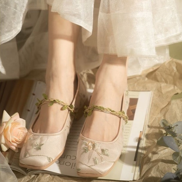 Cecilia Embroidery Tulle Ballet Flats (39/US 7.5) - SALE