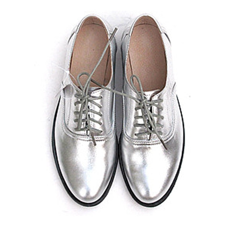 Classic Solid Color Genuine Leather Oxford Brogues