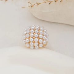 Cluster Pearl Dome Cocktail Ring