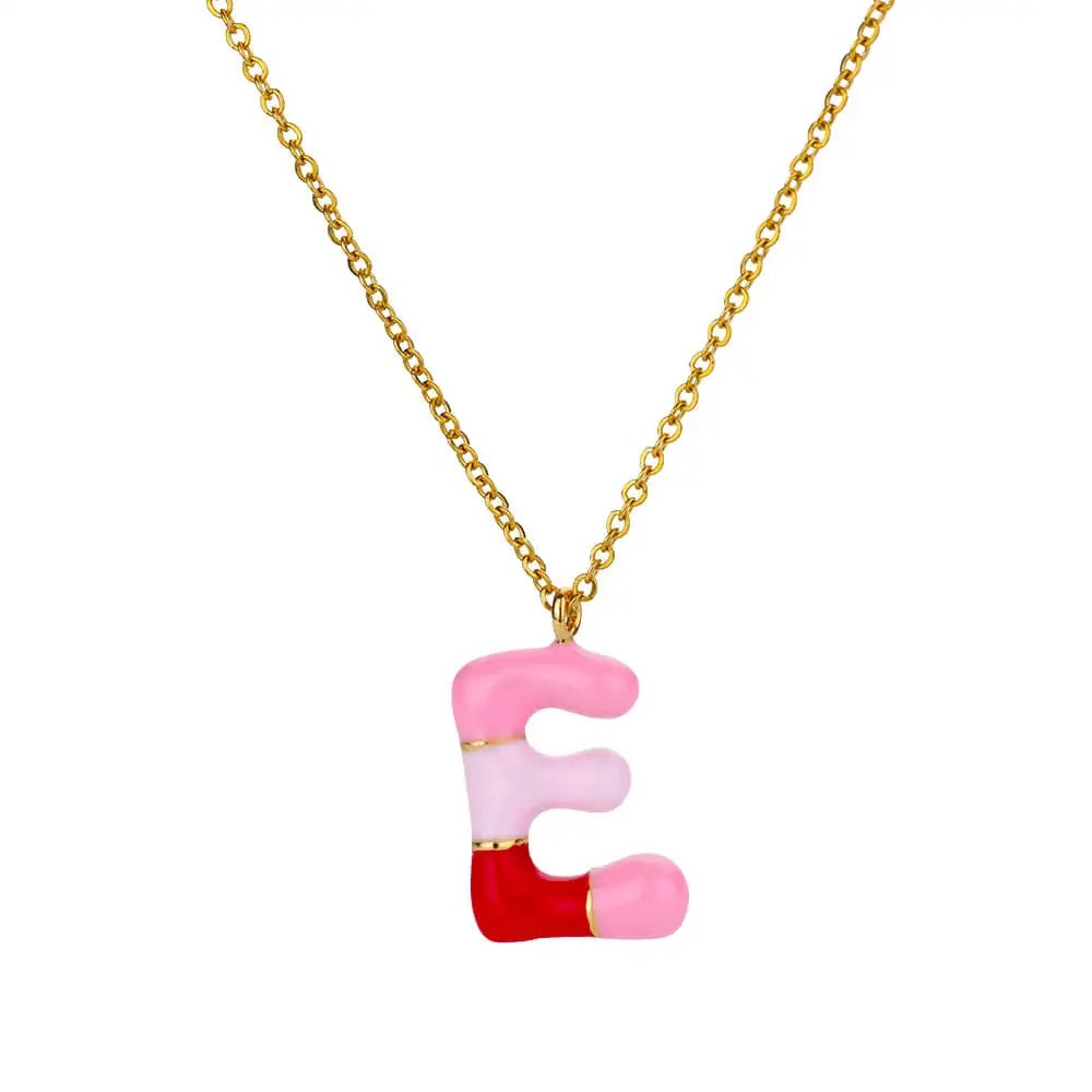 Colorful Resin Initial Letter Necklaces
