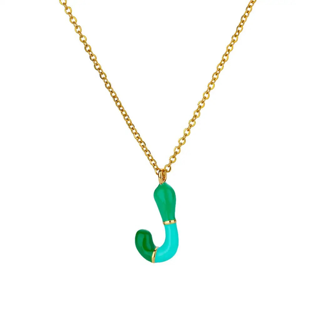 Colorful Resin Initial Letter Necklaces