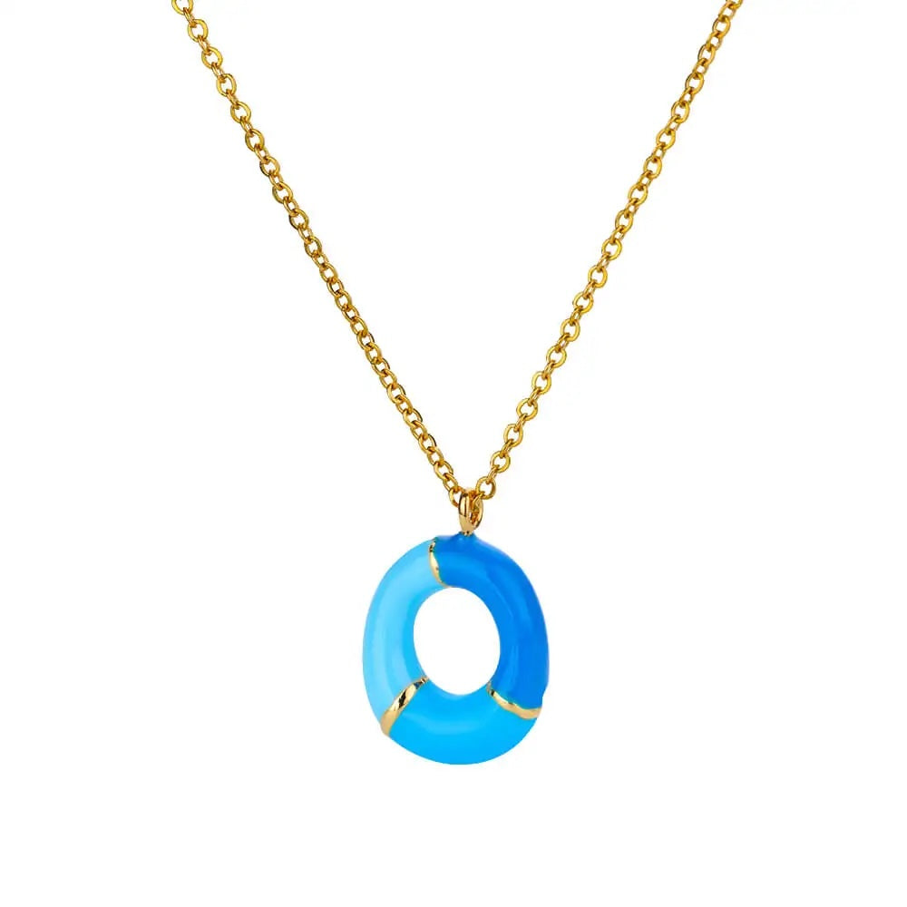 Colorful Resin Initial Letter Necklaces